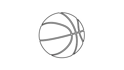 Basketball ball outline on white background sports concept