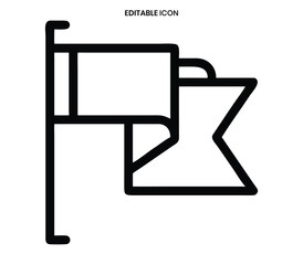 Obraz premium Simple black and white outline illustration of a checkered racing flag a motorsport symbol