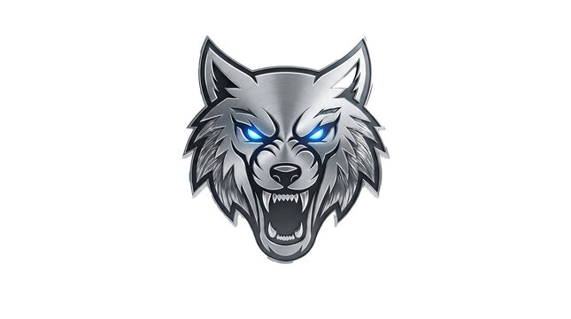 Silver Wolf Alpha Head 3D Esports Gaming Logo