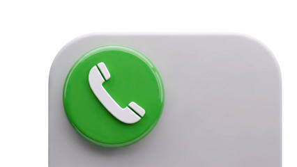 3D Icon of a Green Phone Button