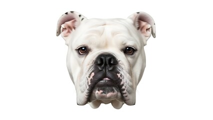 Obraz premium Close up of a white bulldog on a clean white background