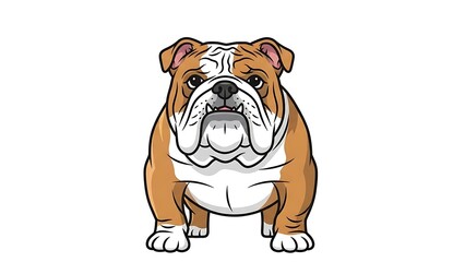 Obraz premium Cartoon bulldog illustration on white background