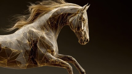 Naklejka premium Happy new year background design,Chinese New Year2026,Year of the Horse with Golden Rearing Horses and Traditional,Lunar new year,Chinese New Year.