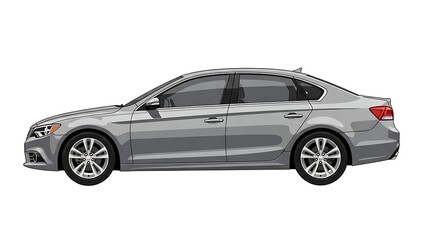 Fototapeta premium Modern sedan car illustration against white background
