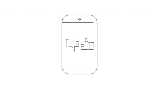 Smartphone Feedback - Thumbs Up and Down Icon Animation.