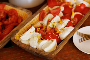 Fresh Caprese Salad With Mozzarella and Tomatoes