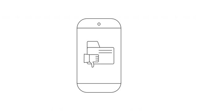 Smartphone Printer Icon Animation - Simple Design for Tech Videos.