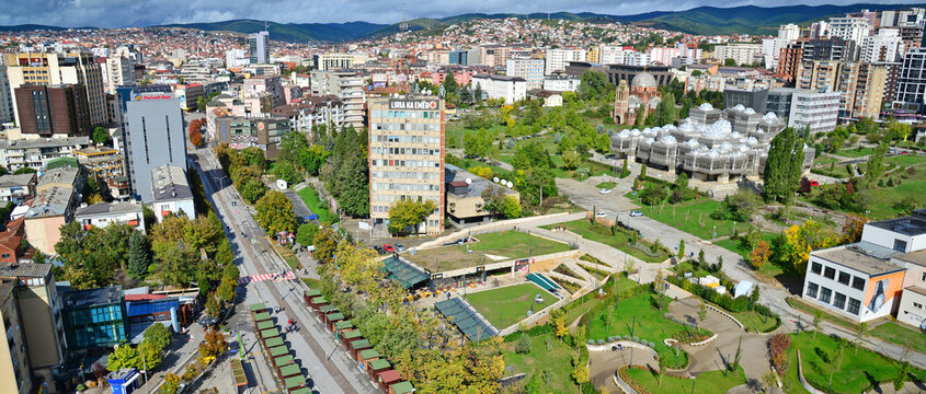 Pristina, Kosovo. September 29, 2024. A view of Pristina, Kosovo