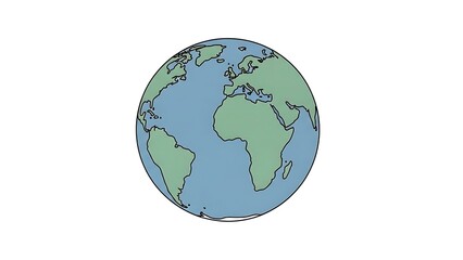 Fototapeta premium Illustrated globe depicting continents and oceans on white