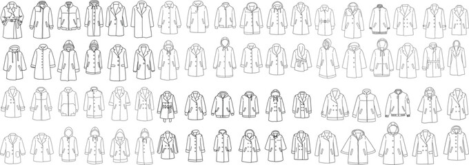 Variety of stylish and functional coats for different weather conditions and occasions.