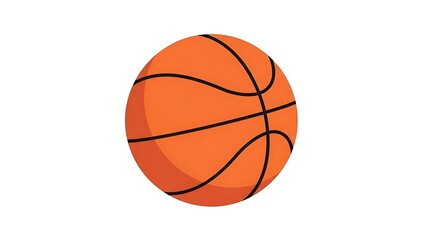 Orange basketball illustration against white background