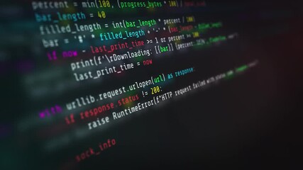 Programming source code and software development digital background representing high tech innovation computer script and cybersecurity data processing. - Powered by Adobe