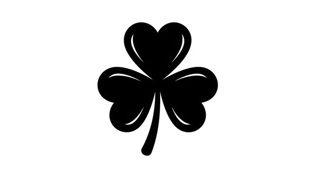 Black cloverleaf icon on white background symbol concept