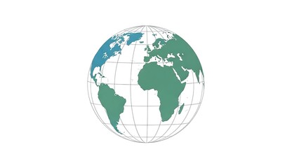 Globe illustration on white background world map concept
