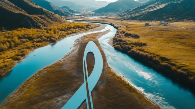 River shaped like treble clef