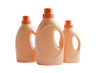 Three laundry detergent bottles isolated on transparent background isolated on transparent background