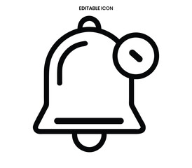 Obraz premium A simple black and white line drawing of a notification bell icon with a circular dot