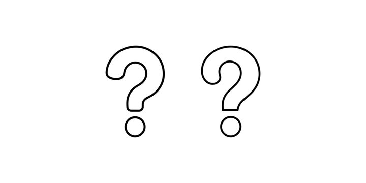 Two question marks on white background concept for query or confusion