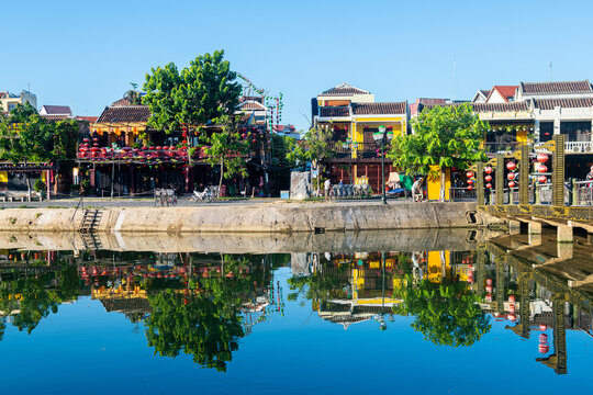 street view of hoi an old town, vietnam	