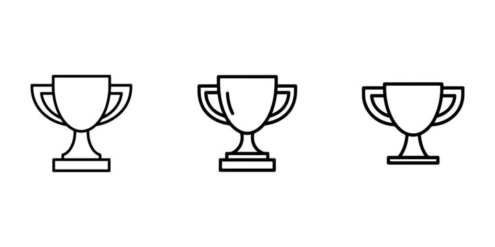 Trophy icon set vector illustration line art style award symbol design isolated on white background