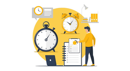 Effective time management illustration showcasing productivity and efficiency in a workplace
