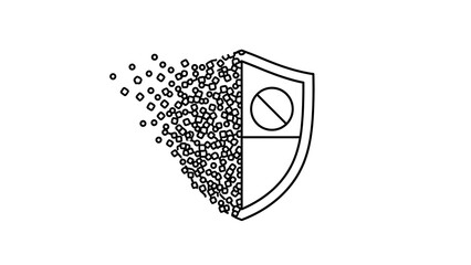 Floating Dispersed Particles and Shield Icon