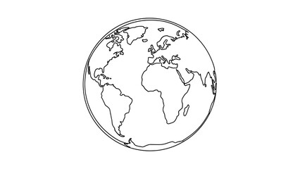 Outline of planet earth global conceptual illustration