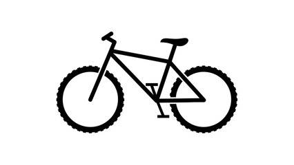 Black bicycle silhouette on a white background