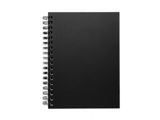 Black spiral notebook isolated on transparent background isolated on transparent background