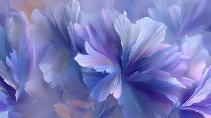 Obraz premium Ethereal Abstract Floral Petals in Soft Lavender and Blue Hues - Dreamy Background Texture