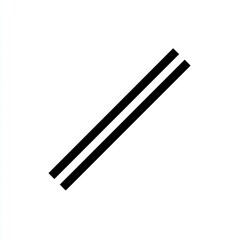 Two parallel diagonal black lines on a white background