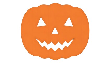 Fototapeta premium Orange pumpkin cutout with a carved face holiday graphic