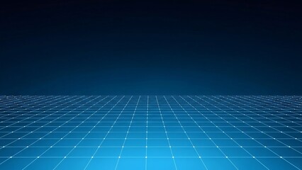 Abstract blue digital technology background with perspective grid