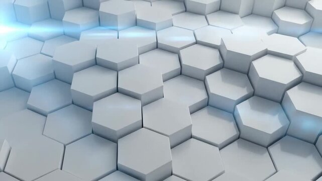 Abstract white hexagon geometric pattern background with a modern and clean design.