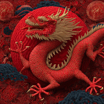 Chinese dragon collection for Lunar New year and spring festival celebration
