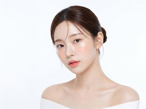 스튜디오 낮 여성 피부 클로즈업 광고, Studio daytime woman skin closeup ad