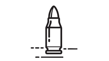 A bullet is illustrated in a simple line drawing style