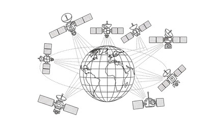 Global Satellite Network with Earth at Center