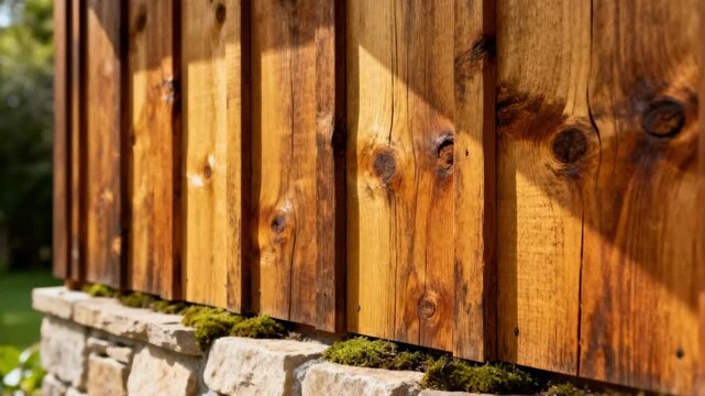 Midrange view of a natural timber cladding facade showcasing the warm tones and organic texture enhancing a residential homes rustic appeal.
