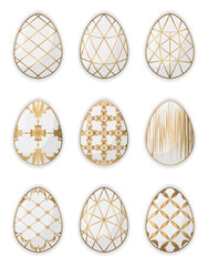 Luxury golden patterned Easter eggs set
