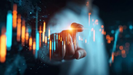 株価に触れる若い男性、投資アプリ操作の手元 - Powered by Adobe