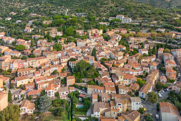Picturesque village of Bormes-les-Mimosas on the French Riviera.