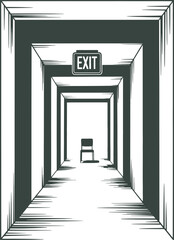 Fototapeta premium 3d render of a corridor