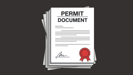Permit Document with Official Red Seal.