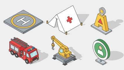 Emergency Response Icons Set for Safety Services.