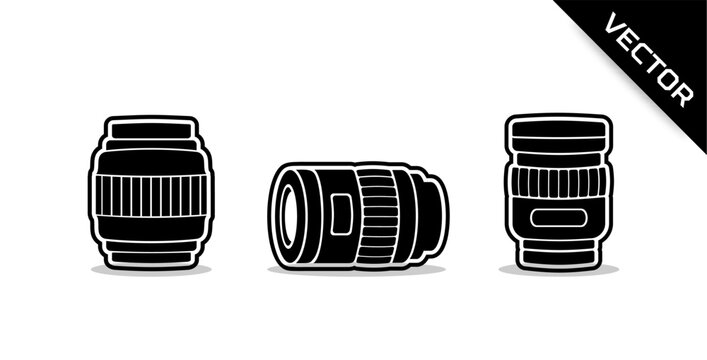 Vector icons of film and photography equipment tools