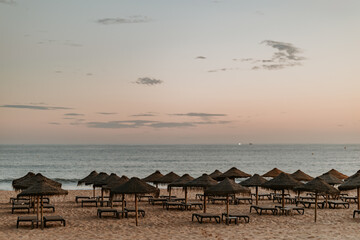 Lounge on the sands at the beach at sunset