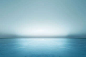 Obraz premium Calm Blue Horizon Over Smooth Gradient Sea With Soft Minimal Light