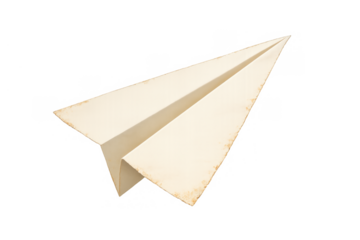 Paper airplane vintage paper craft flying concept representing childhood dreams, freedom, travel, journey, and imagination