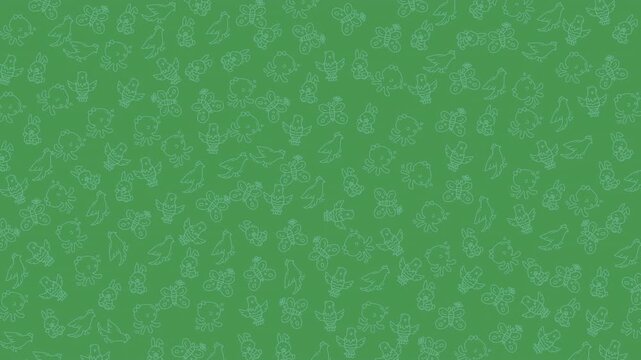 Green background with delicate botanical patterns suitable for naturethemed designs, stationery, textiles, and web backgrounds. Fresh and natural aesthetic.